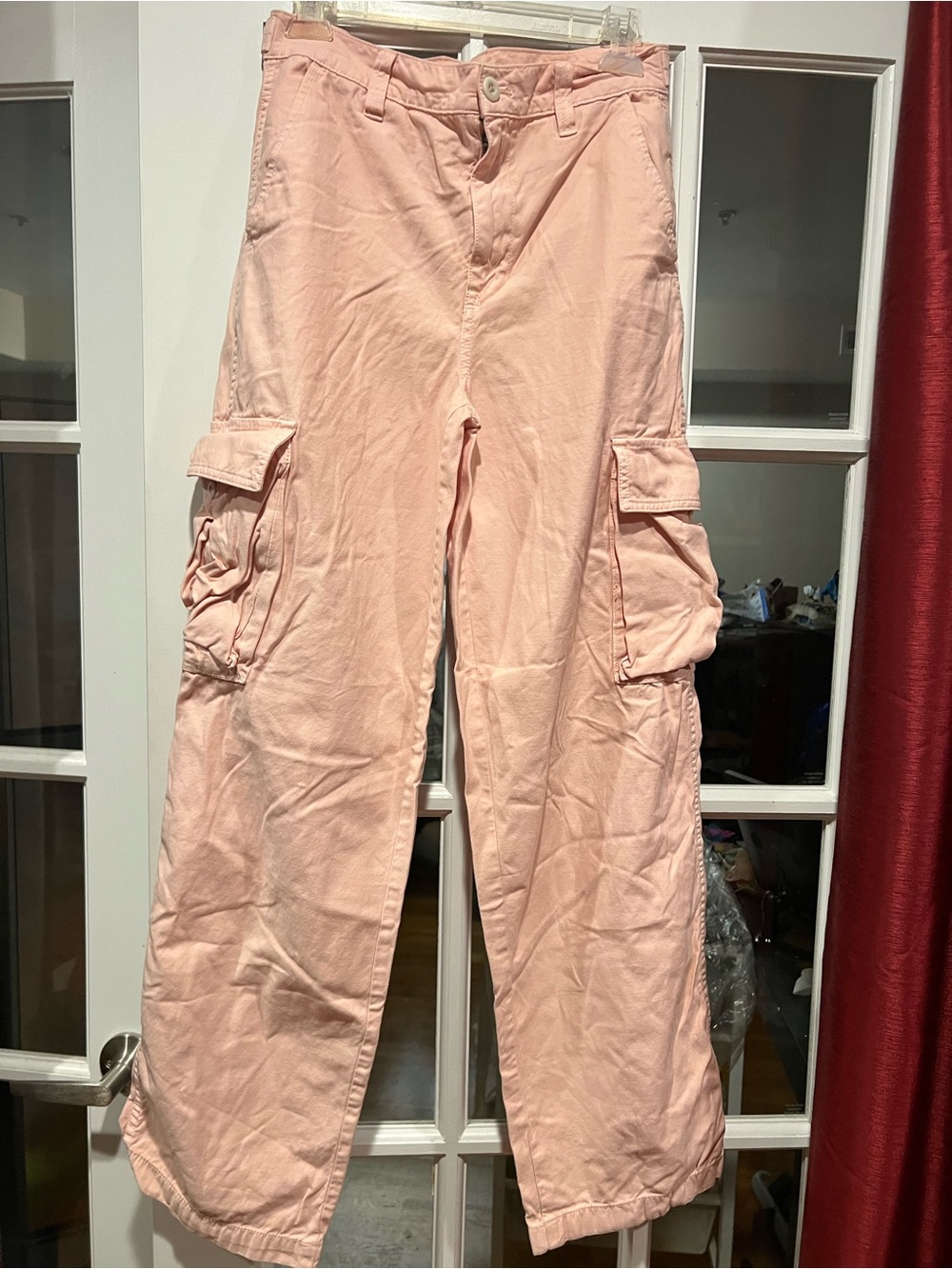 Madewell Soft Blush Pink Wide-Leg Cargo Pants